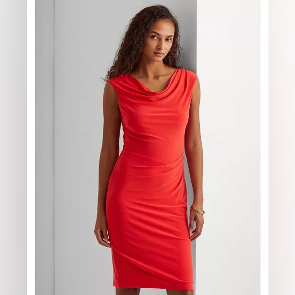 Lauren Ralph Lauren- Red Formal Midi Dress Size 10